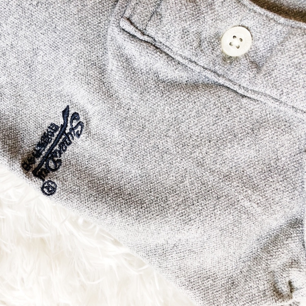 Superdry Gray Button Down Long Sleeve Sweater Szm - image 2